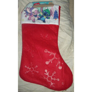 Lilo & Stitch Ice Slating 16" Red felt Christmas Stocking by RUZ